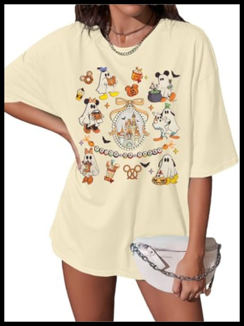 Halloween Graphic T-Shirt Soft Cotton Blend Crew Neck Short Sleeve Oversized Top